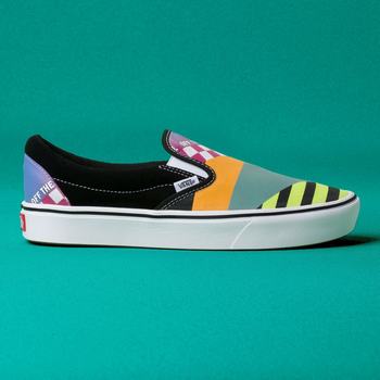 Panske Slip On Tenisky Vans Mash Up ComfyCush Siva Viacfarebný/Čierne/Biele VA03QZMXF